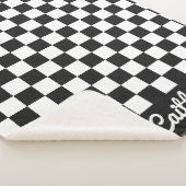 Zwart Wit Geruit Retro Modern Aanpasbaar Sherpa Deken (3/4)