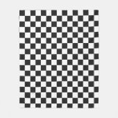 Zwart Wit Geruit Retro Modern Monochroom Fleece Deken (Voorkant)