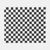 Zwart Wit Geruit Retro Modern Monochroom Fleece Deken (Voorkant (Horizontaal))