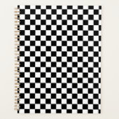 Zwart Wit Geruit Schaakbord Planner (Voorkant)