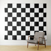 Zwart-wit geruit schaakbord wandkleed (In Situ (horizontaal))