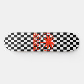 Zwart-wit geruit skateboard (Horizontaal)