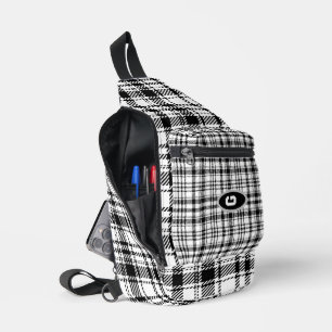 Zwart-wit geruit  sling bag