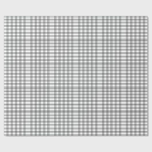 Zwart-wit geruit tartan cadeaupapier (Vlak)