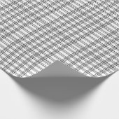 Zwart-wit geruit tartan cadeaupapier (Hoek)