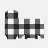 Zwart & Wit geruit vierkant Buffalo Plaid Bedankdoosjes (Uitgevouwen)