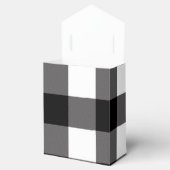 Zwart & Wit geruit vierkant Buffalo Plaid Bedankdoosjes (Geopend)