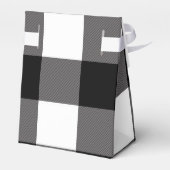 Zwart & Wit geruit vierkant Buffalo Plaid Bedankdoosjes (Achterkant)