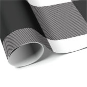 Zwart & Wit geruit vierkant Buffalo Plaid Cadeaupapier (Rol Hoek)