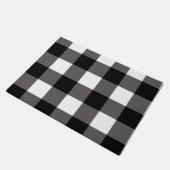 Zwart & Wit geruit vierkant Buffalo plaid Deurmat (Schuin)