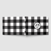 Zwart & Wit geruit vierkant Buffalo Plaid Gastenboek (Volledig)