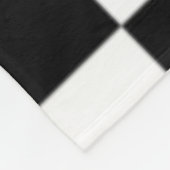 Zwart-wit geruit vierkant patroon fleece deken (Hoek)