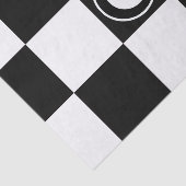 Zwart wit geruit vierkanten monogram Initiaal Tissuepapier (Detail)