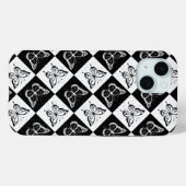 Zwart wit geruit vlinderontwerp Case-Mate iPhone case (Achterkant (horizontaal))