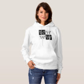 Zwart wit geruit vlinderontwerp hoodie (Voorkant volledig)
