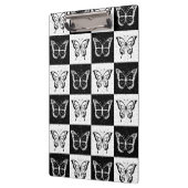 Zwart wit geruit vlinderontwerp klembord (Links)