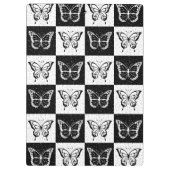 Zwart wit geruit vlinderontwerp klembord (Achterkant)