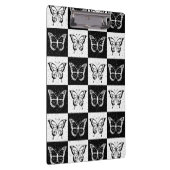 Zwart wit geruit vlinderontwerp klembord (Rechts)