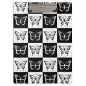 Zwart wit geruit vlinderontwerp klembord (Voorkant)