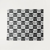 Zwart wit geruit vlinderontwerp wandkleed (Voorkant (horizontaal))