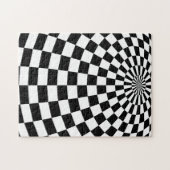 Zwart/Wit Geruit Wereldbol Thunder_Cove Legpuzzel (Horizontaal)