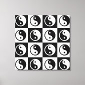 Zwart Wit geruit Yin-yang Zen Blok Print (Voorkant)