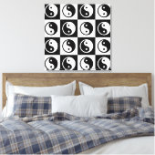 Zwart Wit geruit Yin-yang Zen Blok Print (Insitu (Slaapkamer))
