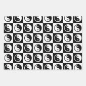 Zwart Wit geruit Yin-yang Zen Blok Print Inpakpapier Vel (Voorkant 2)