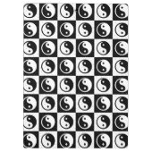 Zwart Wit geruit Yin-yang Zen Blok Print Klembord (Achterkant)