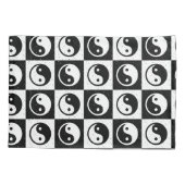 Zwart Wit geruit Yin-yang Zen Blok Print Kussensloop (Achterkant)