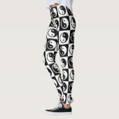 Zwart Wit geruit Yin-yang Zen Blok Print Leggings (Links)