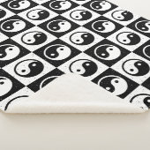 Zwart Wit geruit Yin-yang Zen Blok Print Sherpa Deken (3/4)