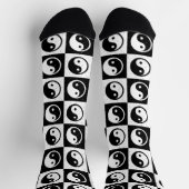 Zwart Wit geruit Yin-yang Zen Blok Print Sokken (Top)
