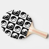 Zwart Wit geruit Yin-yang Zen Blok Print Tafeltennisbatje (Zijkant)