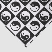 Zwart Wit geruit Yin-yang Zen Blok Print Tissuepapier (Detail)