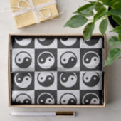 Zwart Wit geruit Yin-yang Zen Blok Print Tissuepapier (Geschenk)