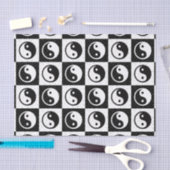 Zwart Wit geruit Yin-yang Zen Blok Print Tissuepapier (Craft)