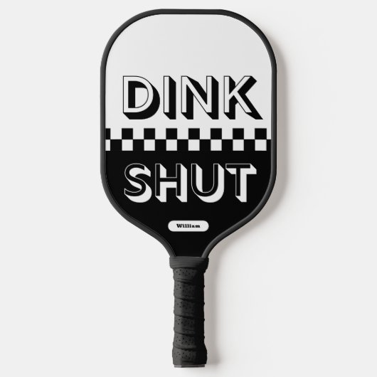 Zwart-wit Geruite 3D  Funny Pickleball Paddle (Voorkant)