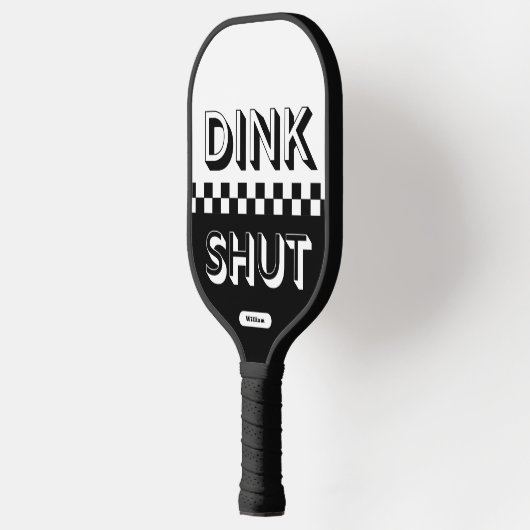 Zwart-wit Geruite 3D  Funny Pickleball Paddle (Links)