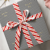 Zwart-wit geruite aangepaste faux gouden tekst cadeaupapier