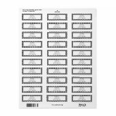 Zwart-wit geruite adreslabel etiket (Full Sheet)