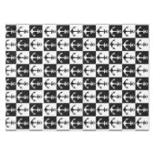 Zwart-wit geruite anker tafelkleed (Voorkant (Horizontaal))