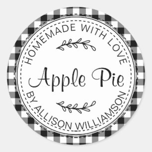 Zwart Wit Geruite Appeltaart Label
