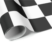 Zwart wit geruite blokprint cadeaupapier (Rol Hoek)