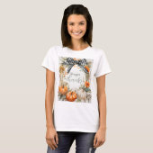 Zwart-wit geruite boog Thanksgiving T-shirt (Voorkant volledig)