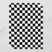 Zwart-wit geruite bruiloft kaart (Voorkant / Achterkant)