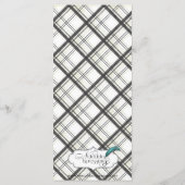 Zwart-wit geruite bruiloft Menu (Achterkant)