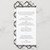 Zwart-wit geruite bruiloft Menu (Voorkant / Achterkant)