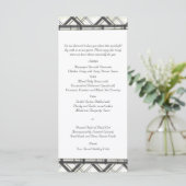 Zwart-wit geruite bruiloft Menu (Staand voorkant)