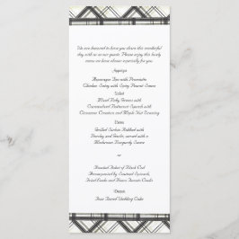 Zwart-wit geruite bruiloft Menu
